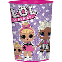 L.O.L. Surprise! Plastic Reusable Favour Cup, Pink/Purple, 16-oz, for Birthday Party Front_Elevated