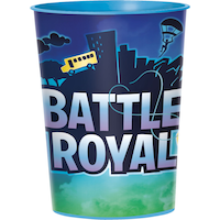 Battle Royal Plastic Reusable Favour Cup, Blue, 16-oz, for Birthday Party Front_Elevated