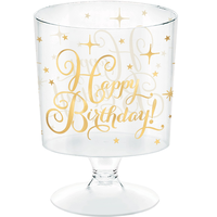 Mini Metallic Gold Birthday Plastic Pedestal Cups, 30-pk Front_Elevated