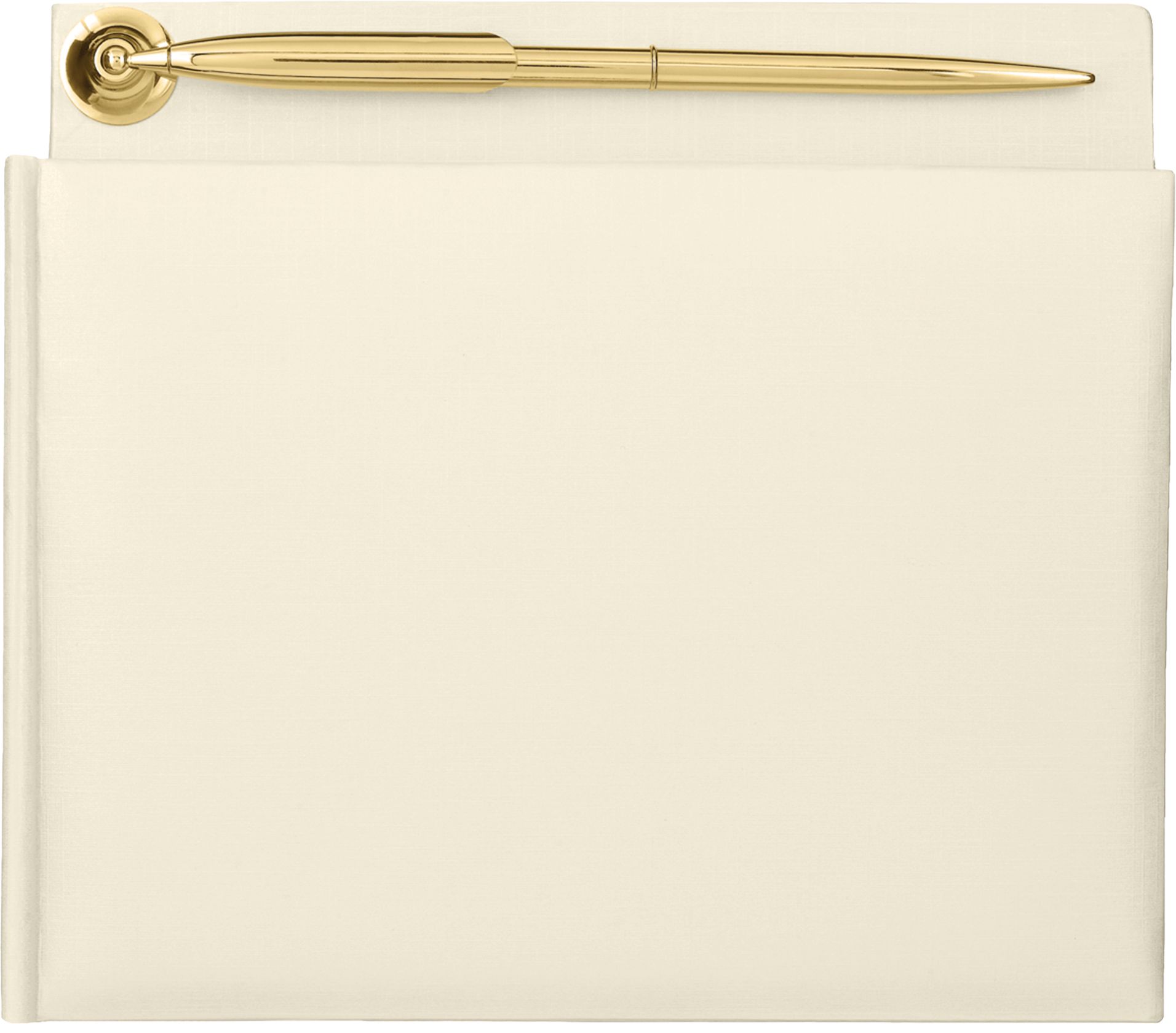Guest Book with Writing Pen, Ivory Pearl, 2-pk, for Wedding Overhead_Flat