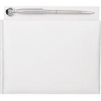 Livre d'invités avec stylo, blanc nacré