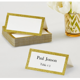 Name Table Glitter Place Cards, Gold, 50-pk, for Wedding/Anniversary Composite_or_Mixed