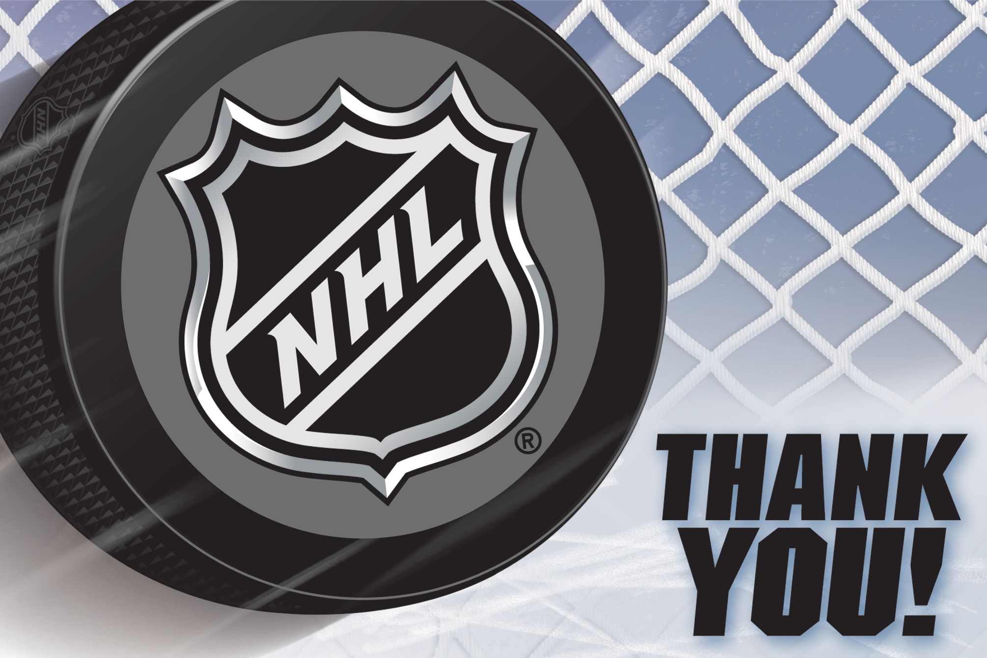 NHL Hockey Thank You & Invitations Front_Flat