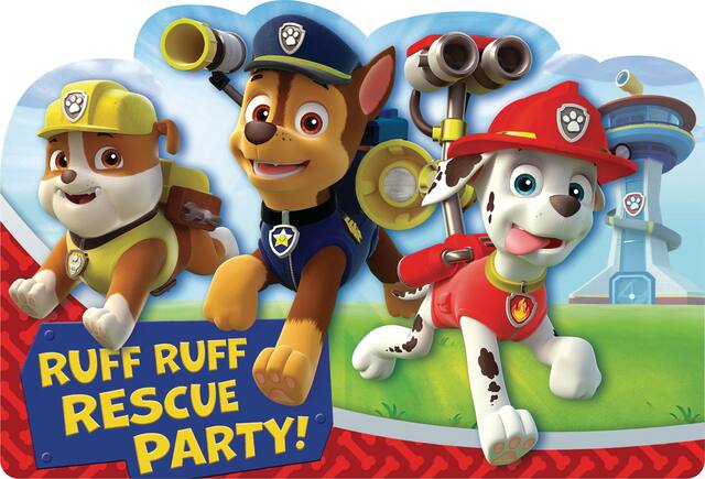 Invitations Pat'Patrouille, paq. 8 Front_Flat