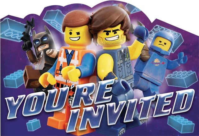 The LEGO Movie 2: The Second Part Invitations, 8-pk Front_Flat