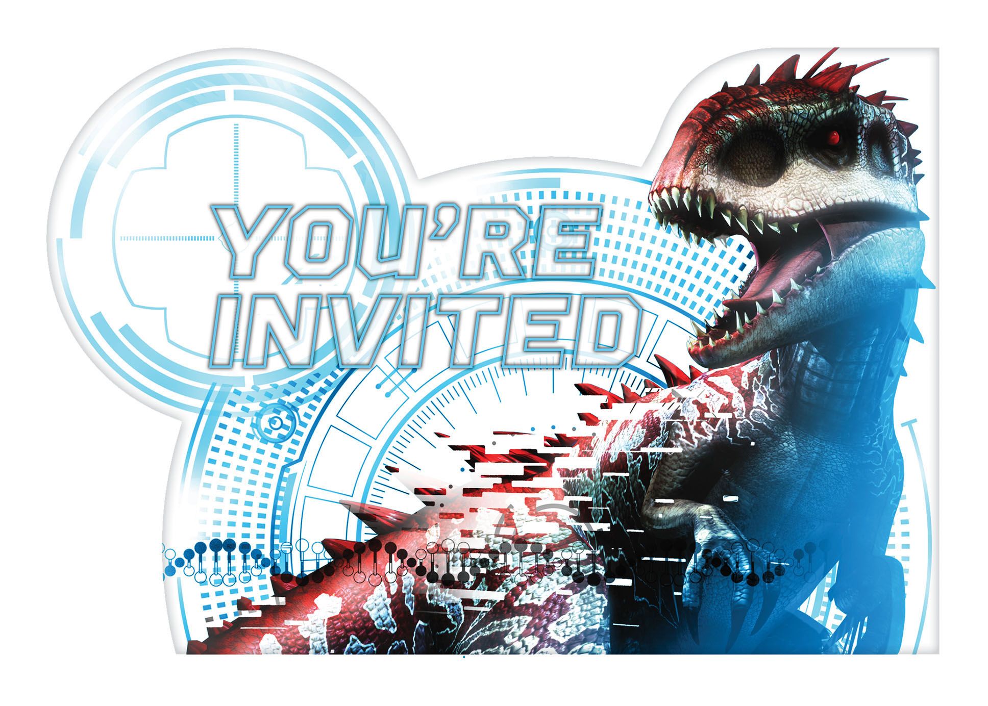 Jurassic World Birthday Party Invitations, 8-pk Front_Flat