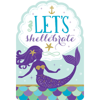 Invitations pour fête d'anniversaire, sirène enchantée Front_Flat