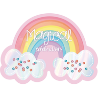 Invitations pour fête d'anniversaire Arc-en-ciel magique, paq. 8 Front_Flat