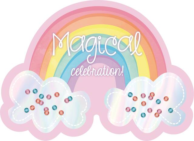 Magical Rainbow Birthday Party Invitations, 8-pk Front_Flat