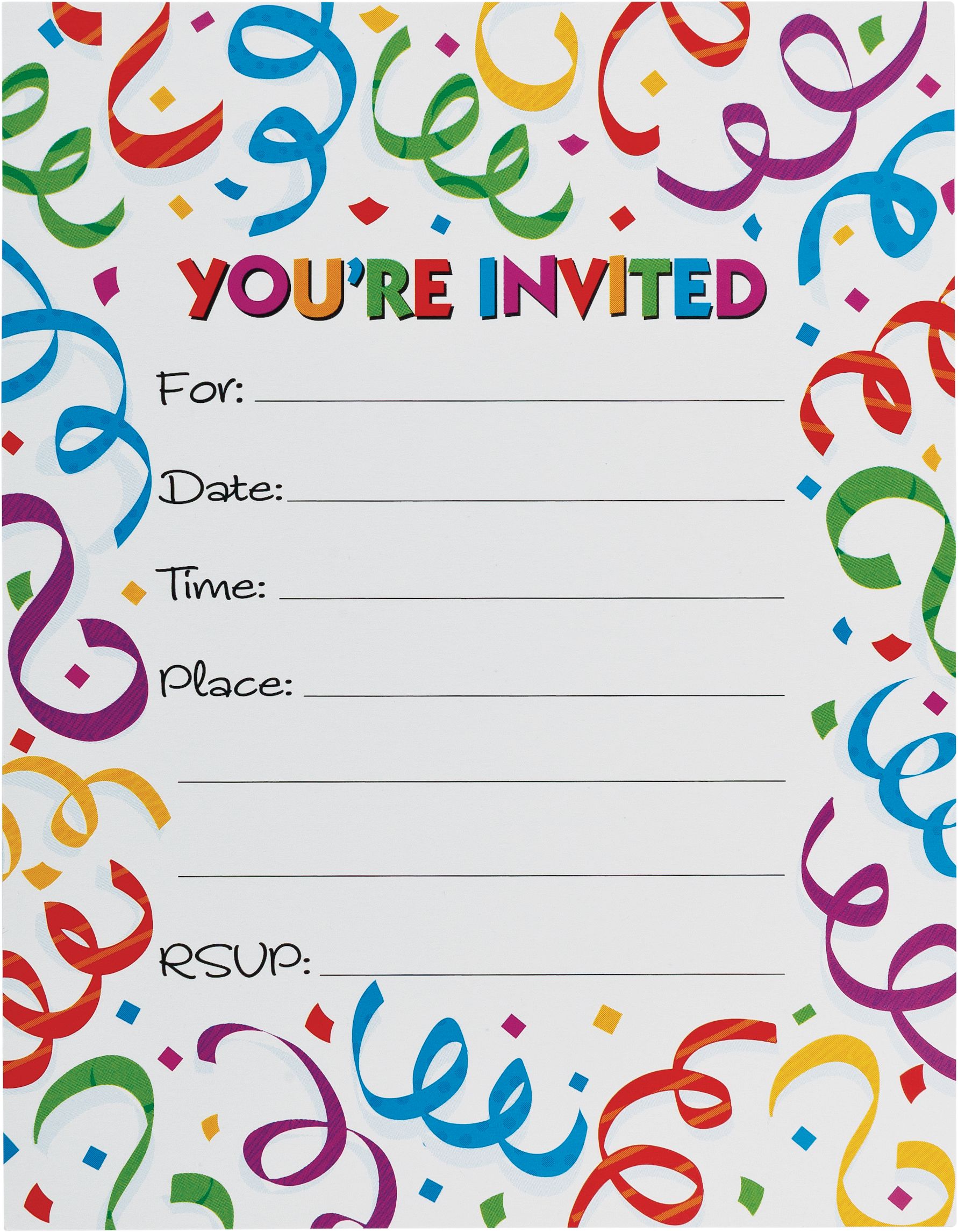 Fanfare Invitations, 50-pk Front_Flat