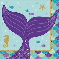 Wishful Mermaid Small Beverage Paper Napkins, 16-pk Overhead_Flat