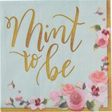Mint to Be Floral Beverage Napkins, 16-pk Overhead_Flat