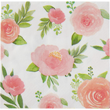 Floral Baby Square Paper Disposable Beverage Napkins, White/Pink/Green, Floral, 5-in, 16-pk, 2-ply, for Baby Shower Overhead_Flat