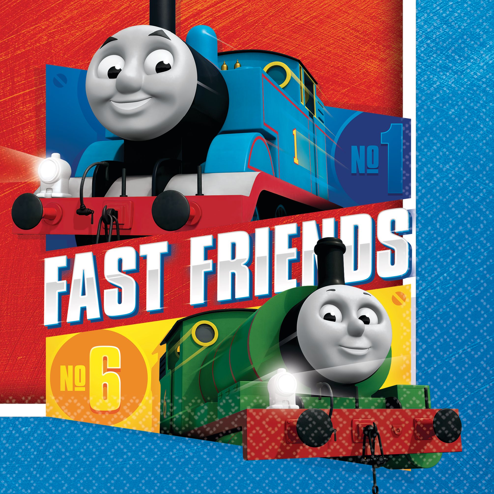 Serviettes de table pour fête d'anniversaire, Thomas le petit train, paq. 16 Overhead_Flat