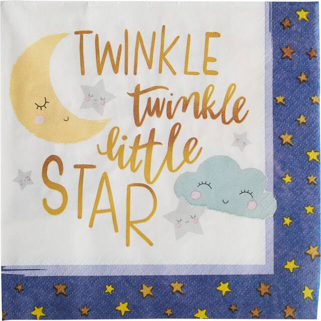 Serviettes de table Twinkle Twinkle Little Star, paq. 16 Overhead_Flat