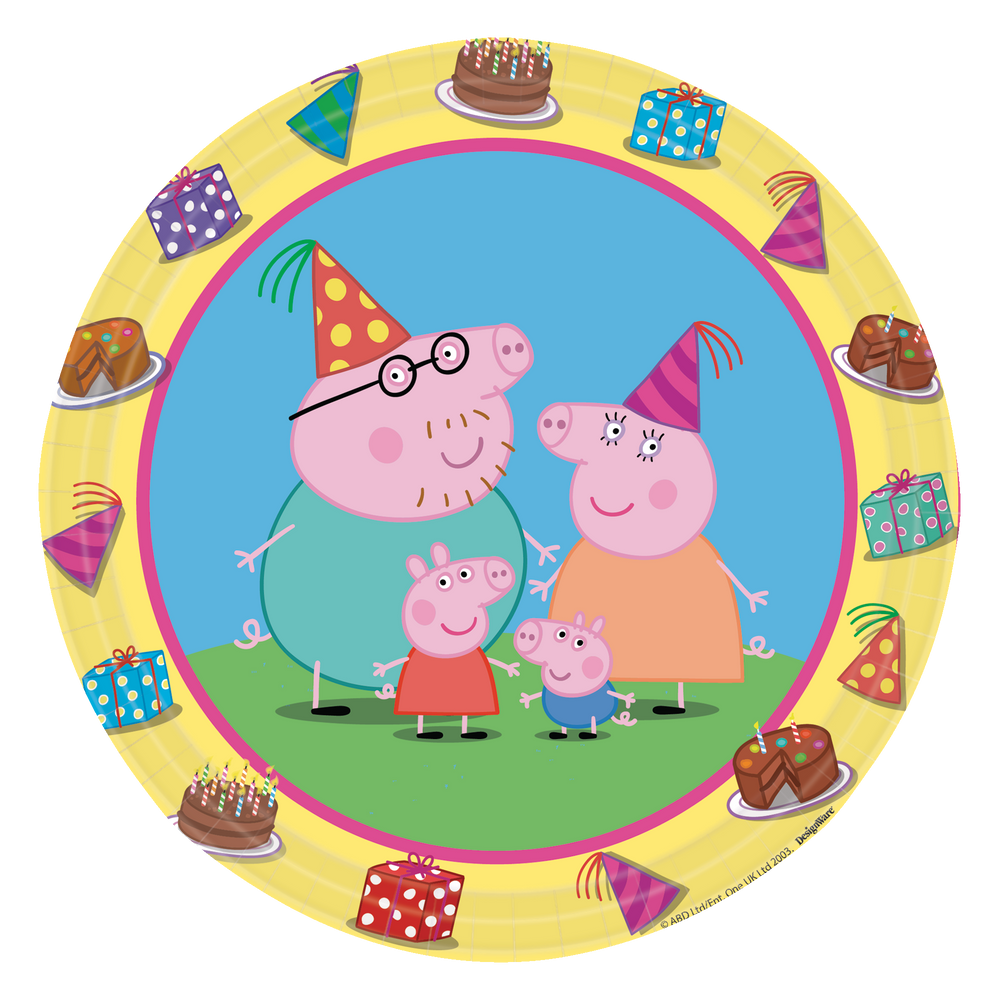 Assiettes anniversaire Peppa Pig de 18 cm