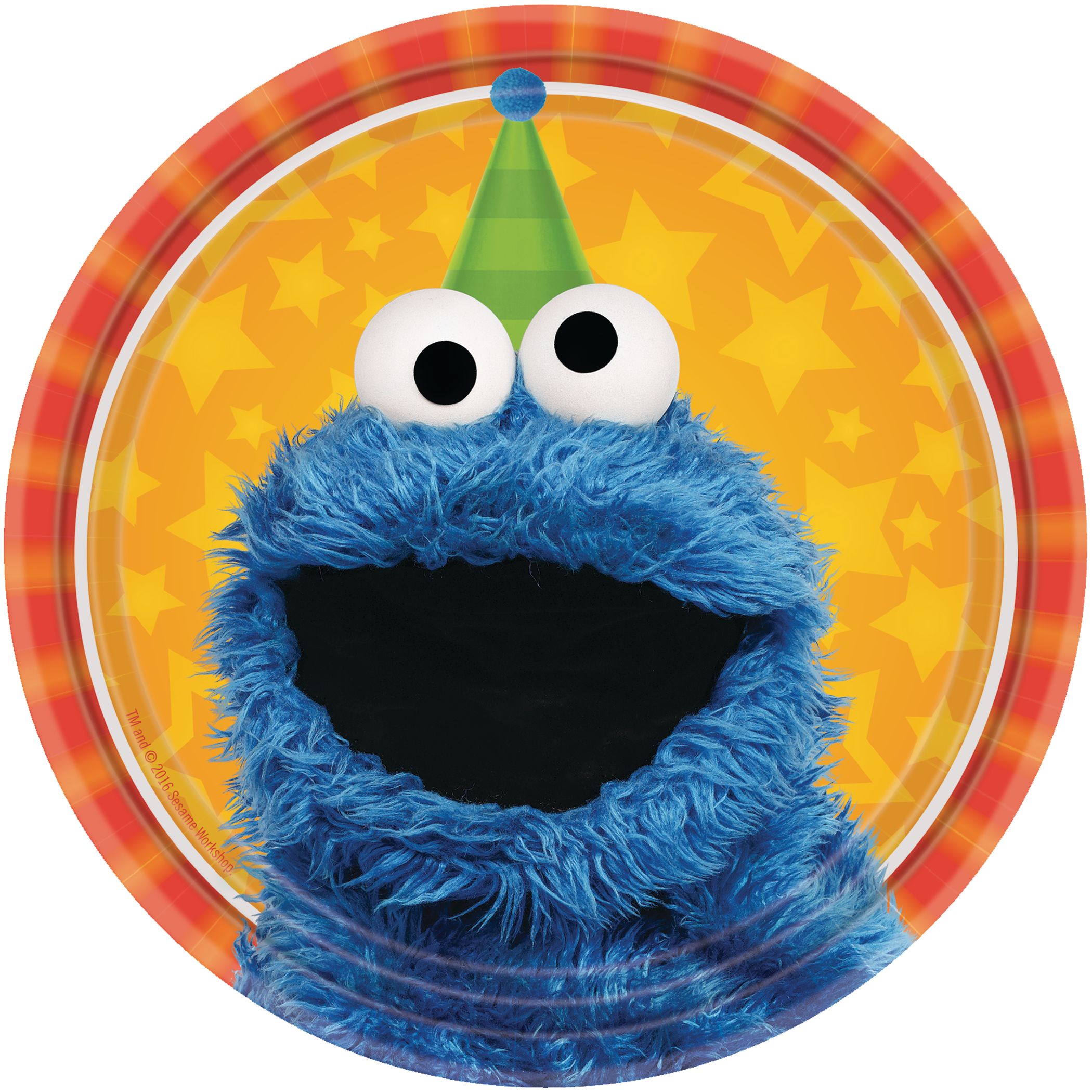 Sesame Street Birthday Party Dessert Plates, 8-pk Overhead_Flat