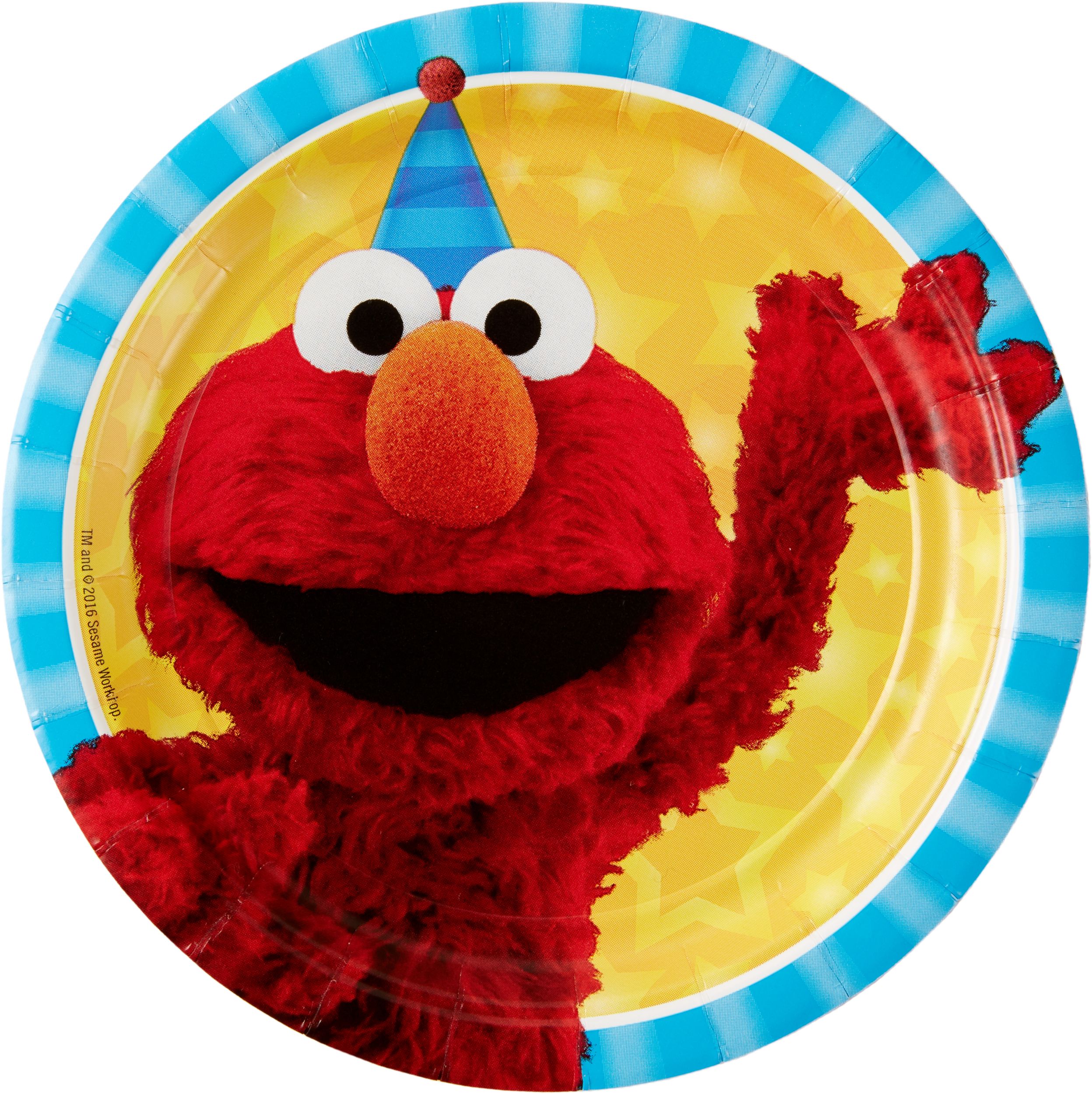 Sesame Street Birthday Party Dessert Plates, 8-pk Overhead_Flat