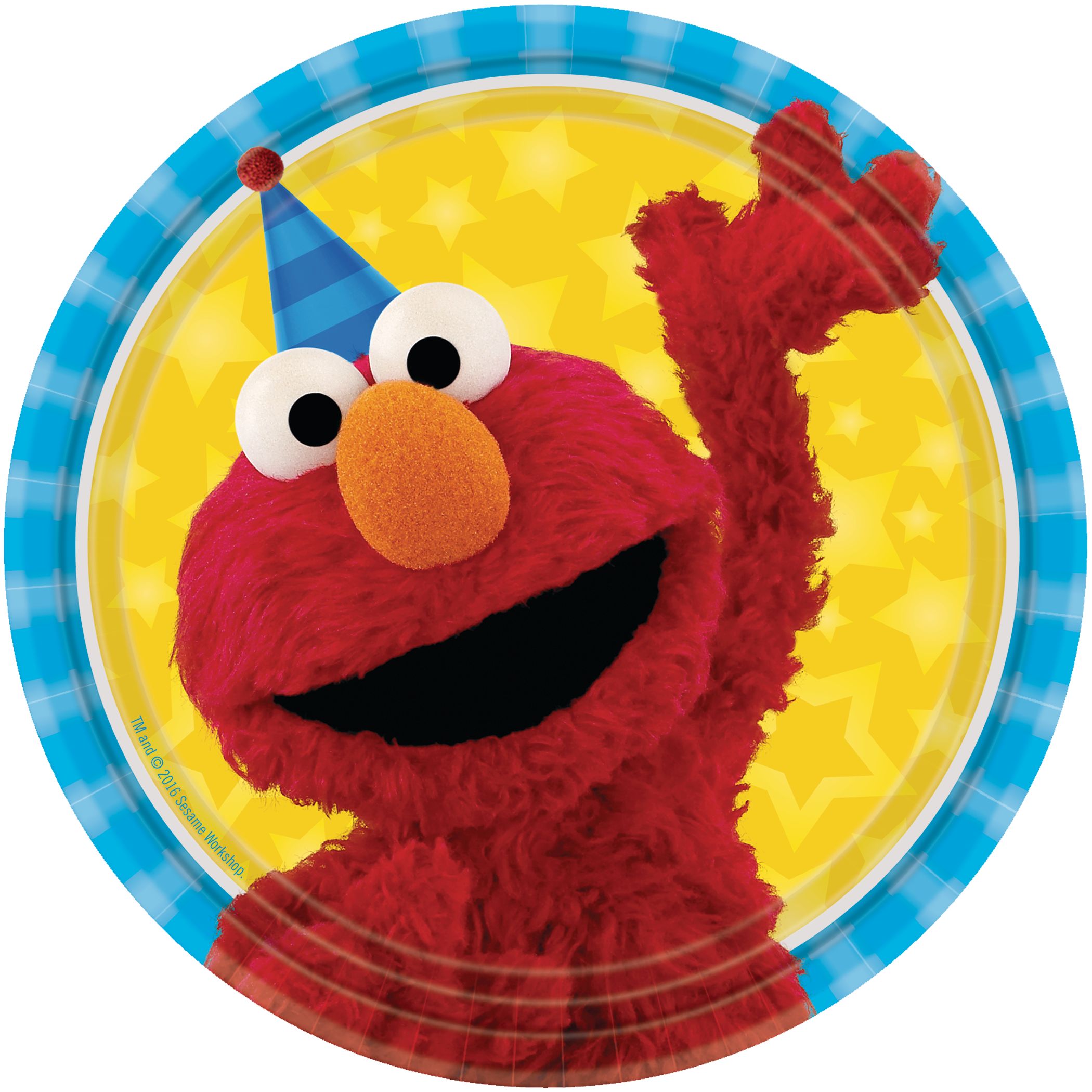 Sesame Street Birthday Party Dessert Plates, 8-pk Overhead_Flat