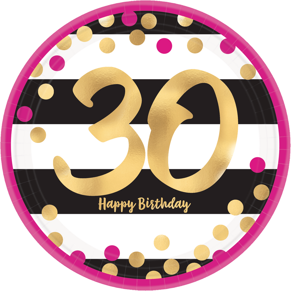 Milestone 30th Birthday Party Dessert Plates Metallic Pinkgold 8 Pk Canadian Tire 6467