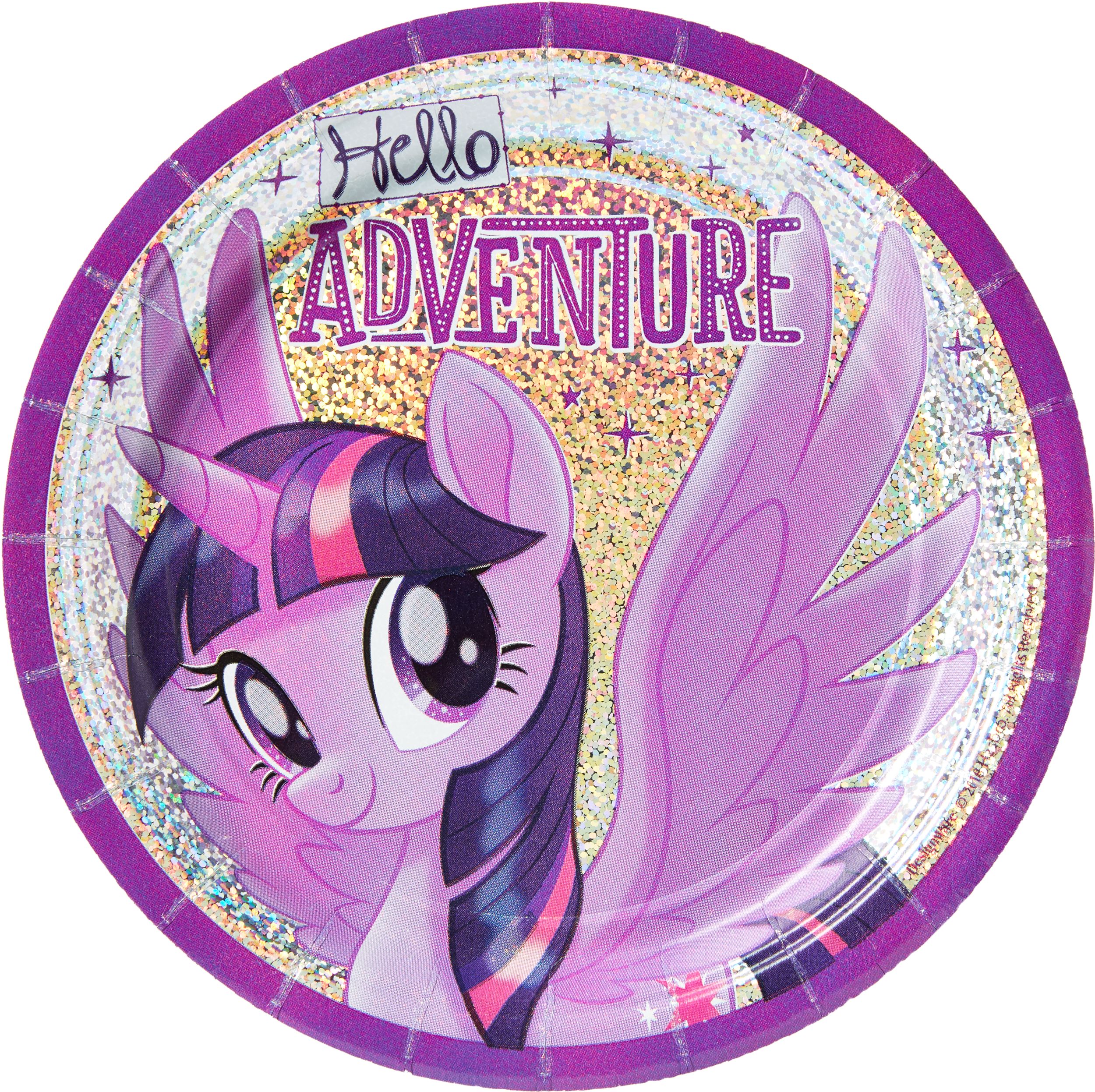 Prismatic Friendship Adventures My Little Pony Birthday Party Dessert Plates, 7-in, 8-pk Overhead_Flat