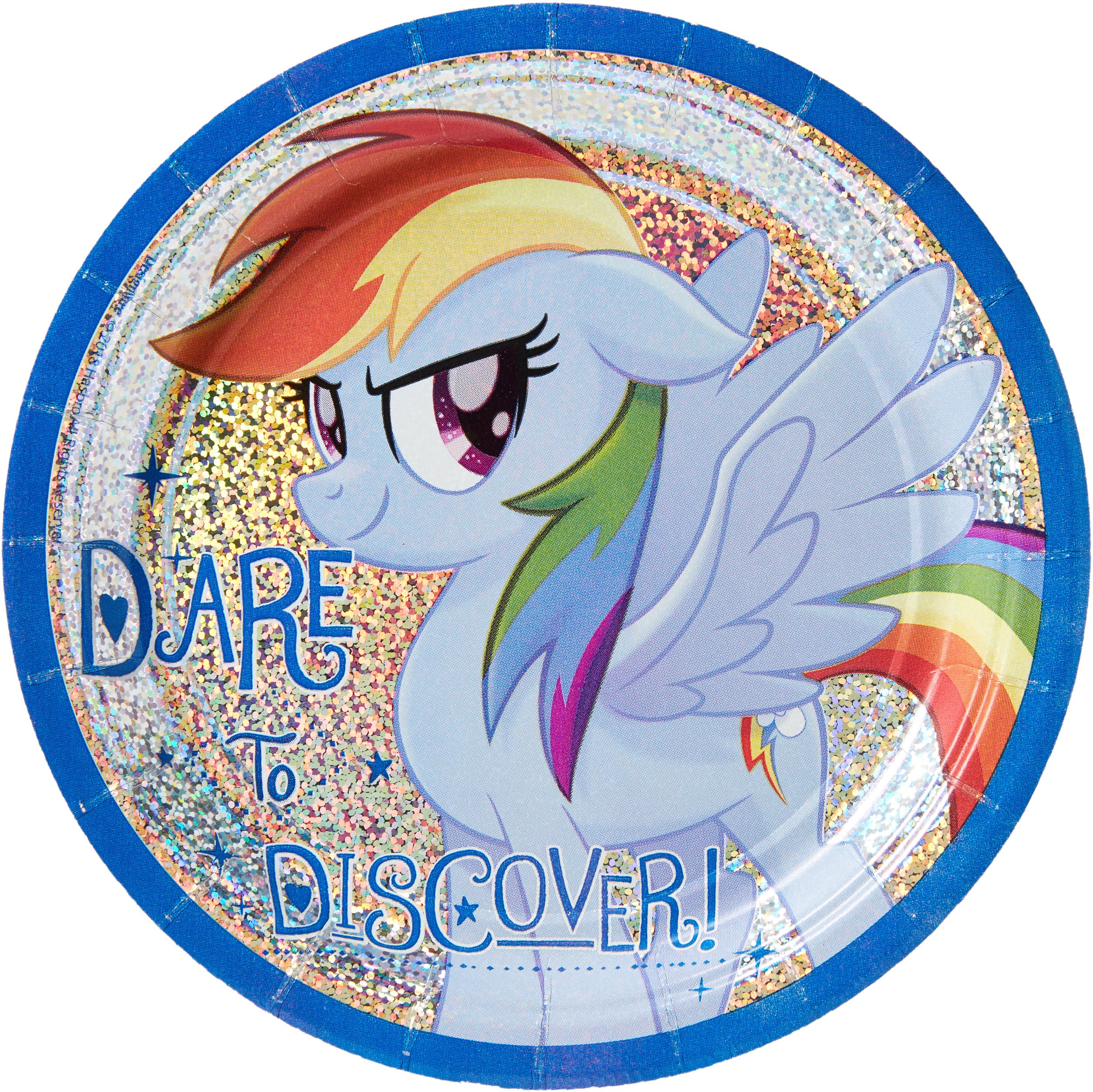 Prismatic Friendship Adventures My Little Pony Birthday Party Dessert Plates, 7-in, 8-pk Overhead_Flat