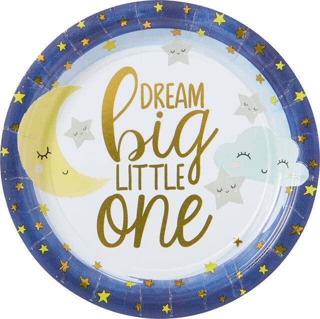 Twinkle Twinkle Little Star Dessert Plates, 8-pk Overhead_Flat