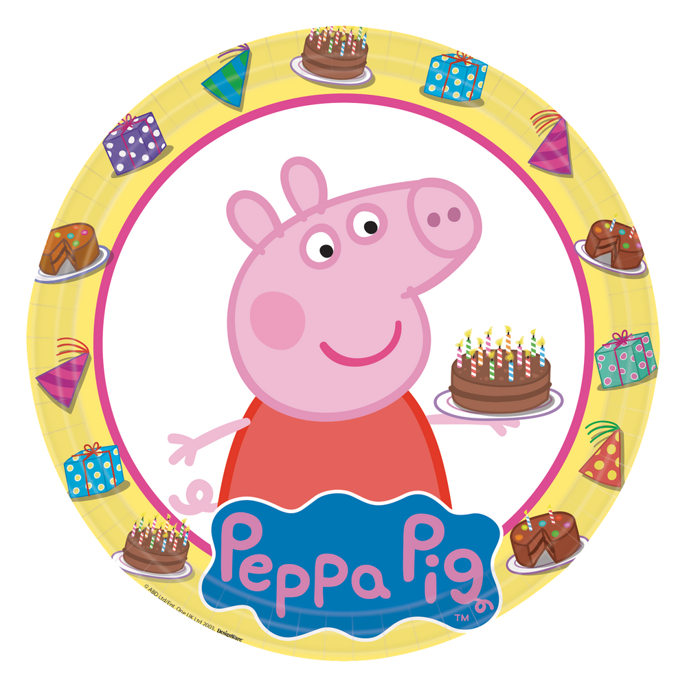 Assiettes anniversaire Peppa Pig de 18 cm