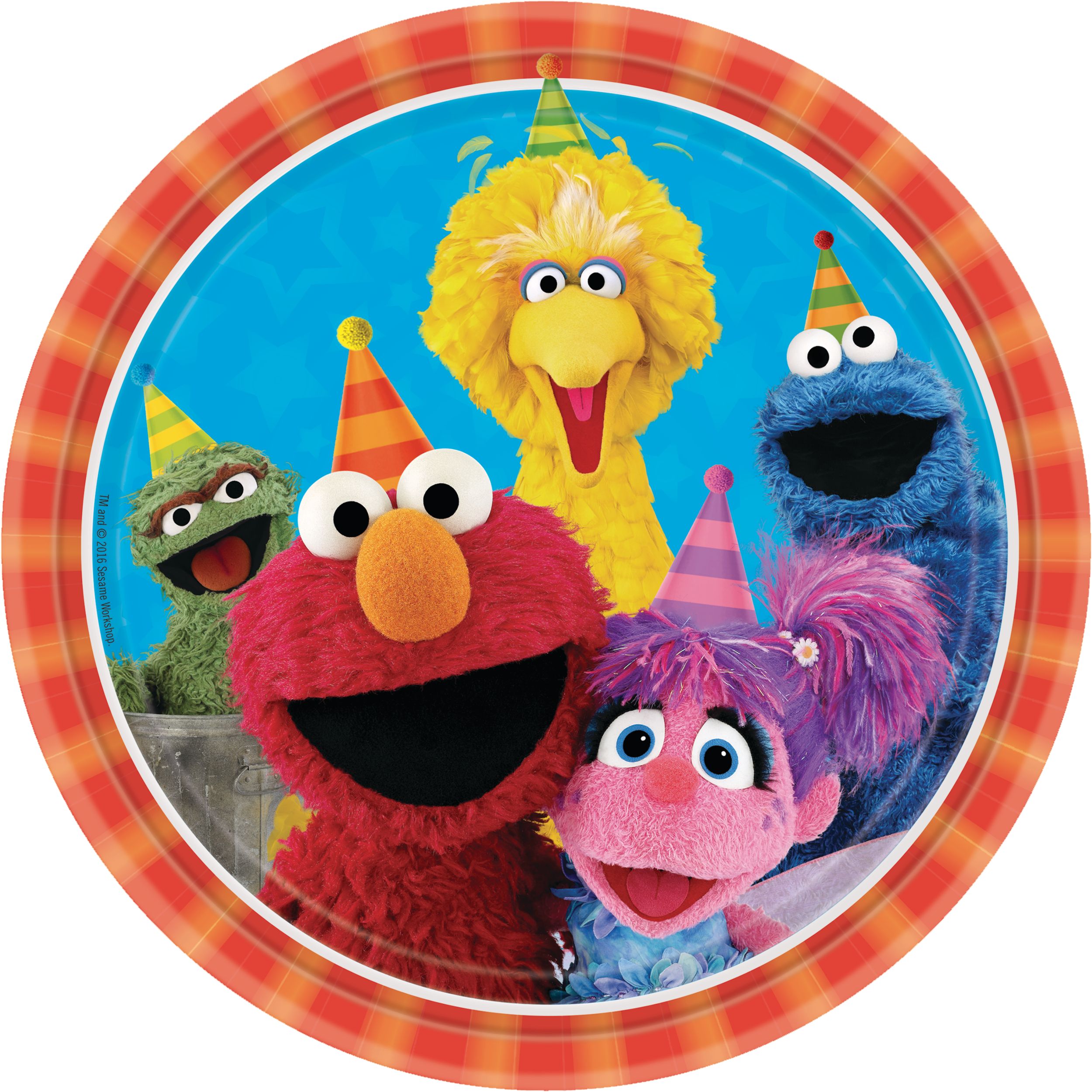 Sesame Street Lunch Paper Plates, 8-pk Overhead_Flat