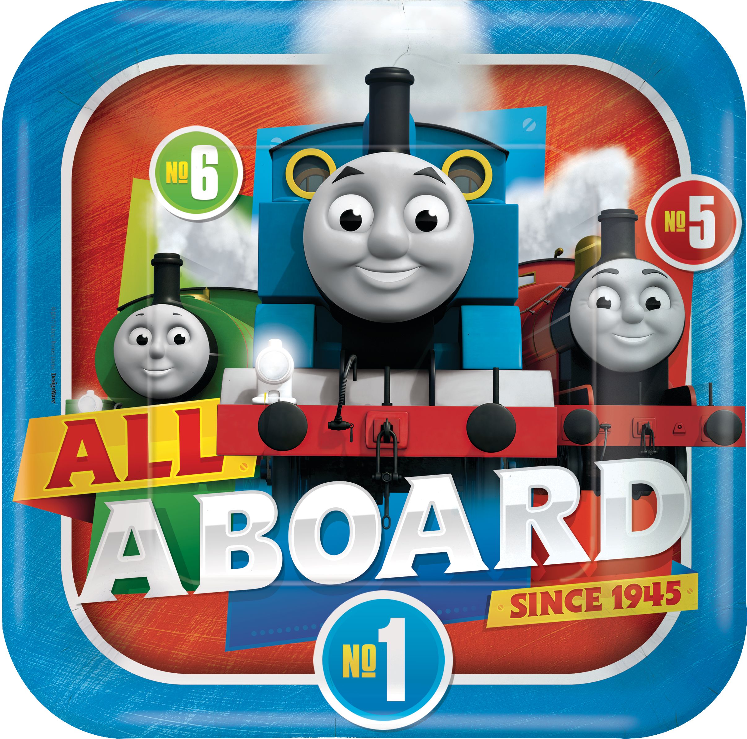 Thomas the Tank Engine Birthday Party Lunch Plates, 8-pk Overhead_Flat