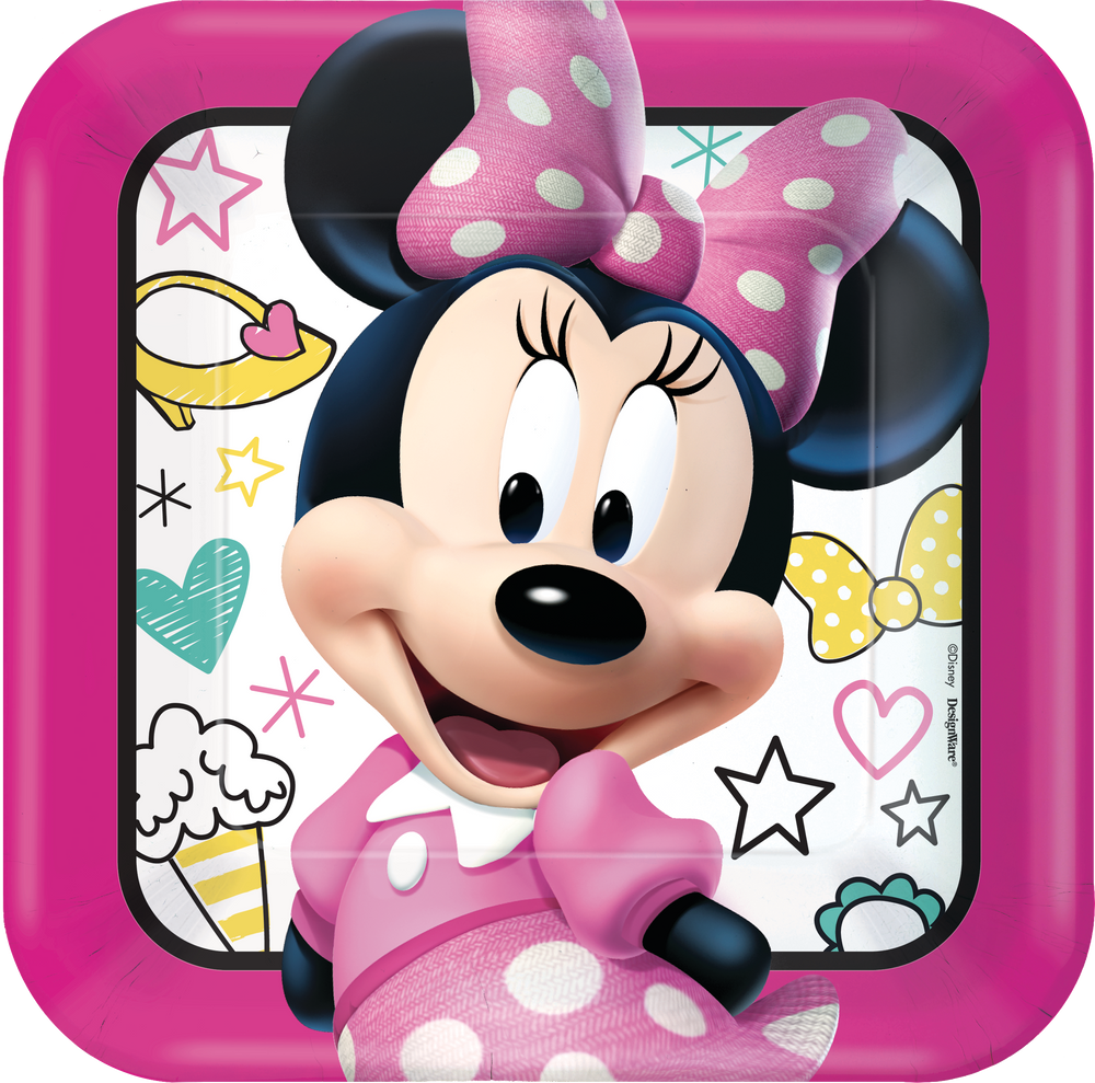 Assiettes à dîner pour fête d'anniversaire, Minnie Mouse, 9 po, paq. 8