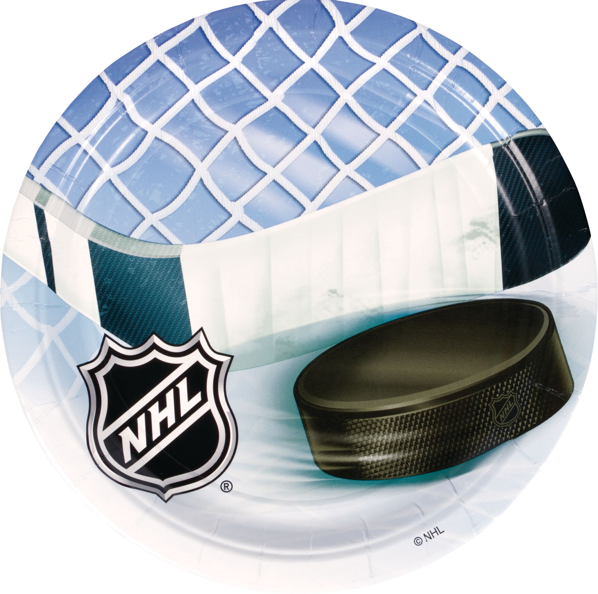 National Hockey League NHL Round Paper Disposable Lunch Plates Blue