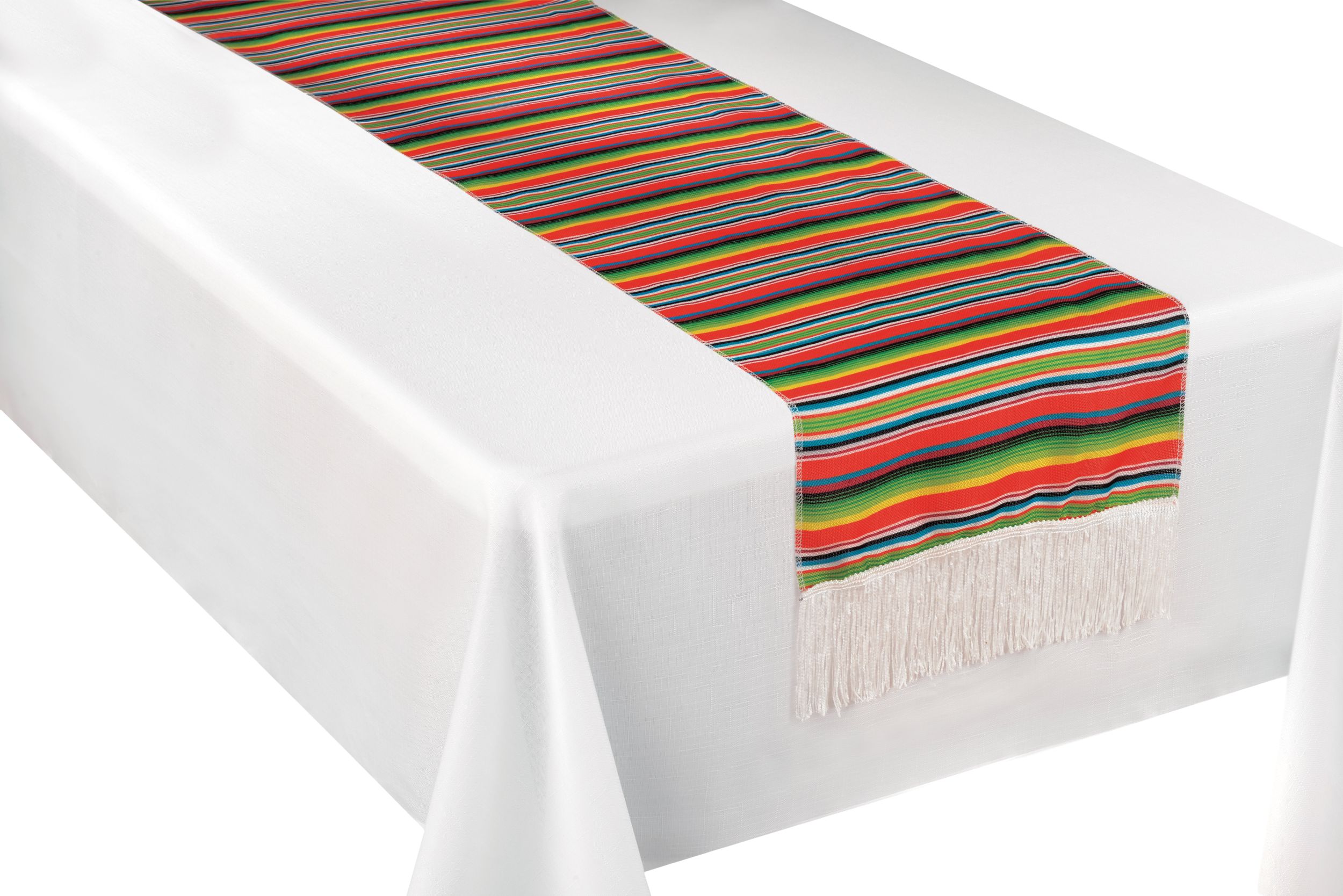 Fiesta Fabric Reusable Table Runner Decoration, Multi-Coloured, 13x72-in, for Cinco de Mayo/Fiesta/Summer Party CloseUp