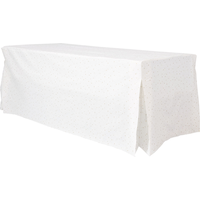 Nappe ajustée en vinyle à endos en flanelle pour anniversaire et remise des diplômes, blanc avec étoiles dorées Front_Angled_Left