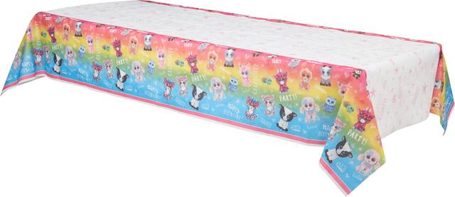 Beanie Boo's Birthday Party Plastic Table Cover, 54-in x 96-in Front_Angled_Left