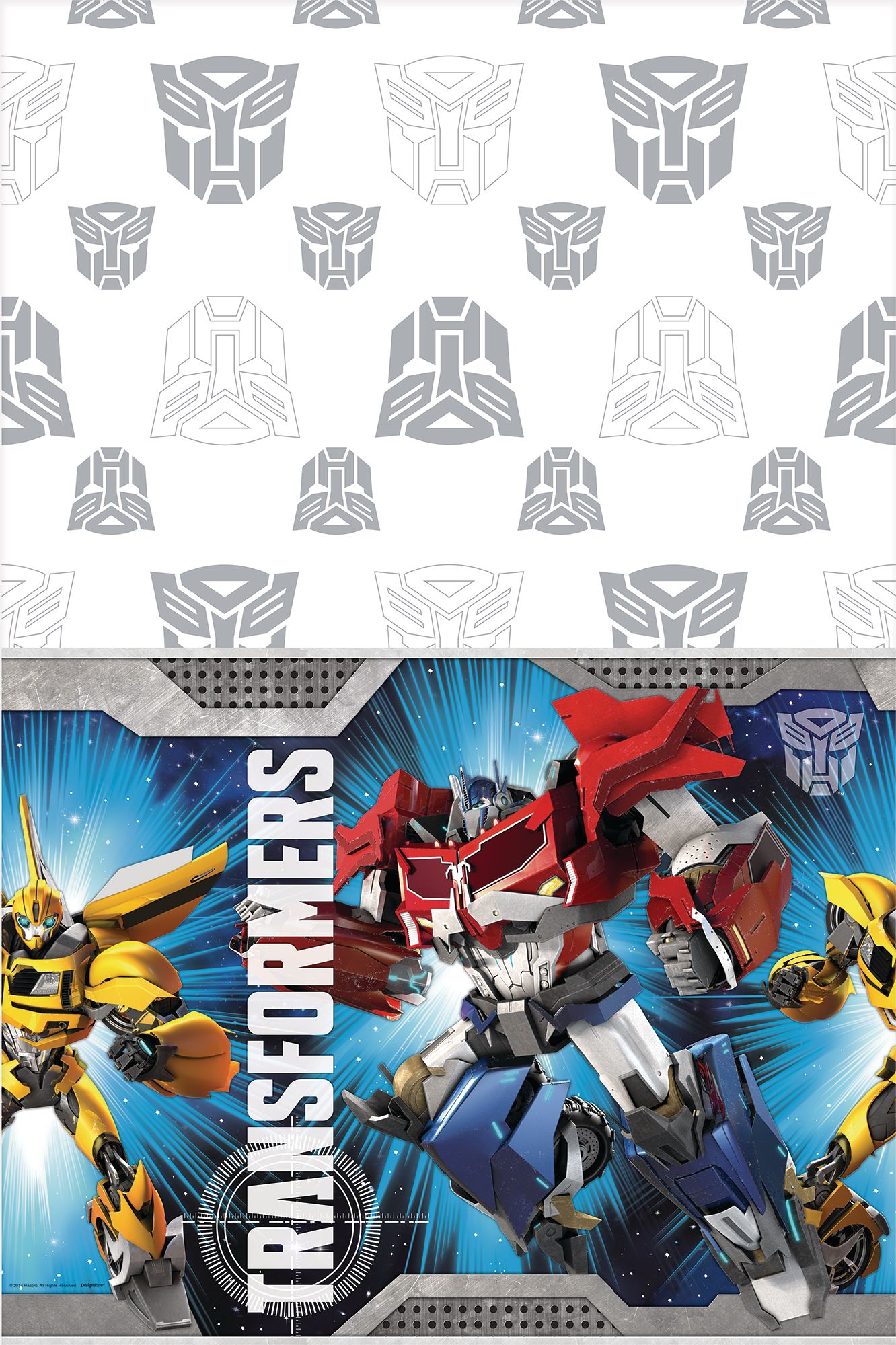 Transformers Birthday Party Reusable Table Cover,  54-in x 96-in Front_Flat
