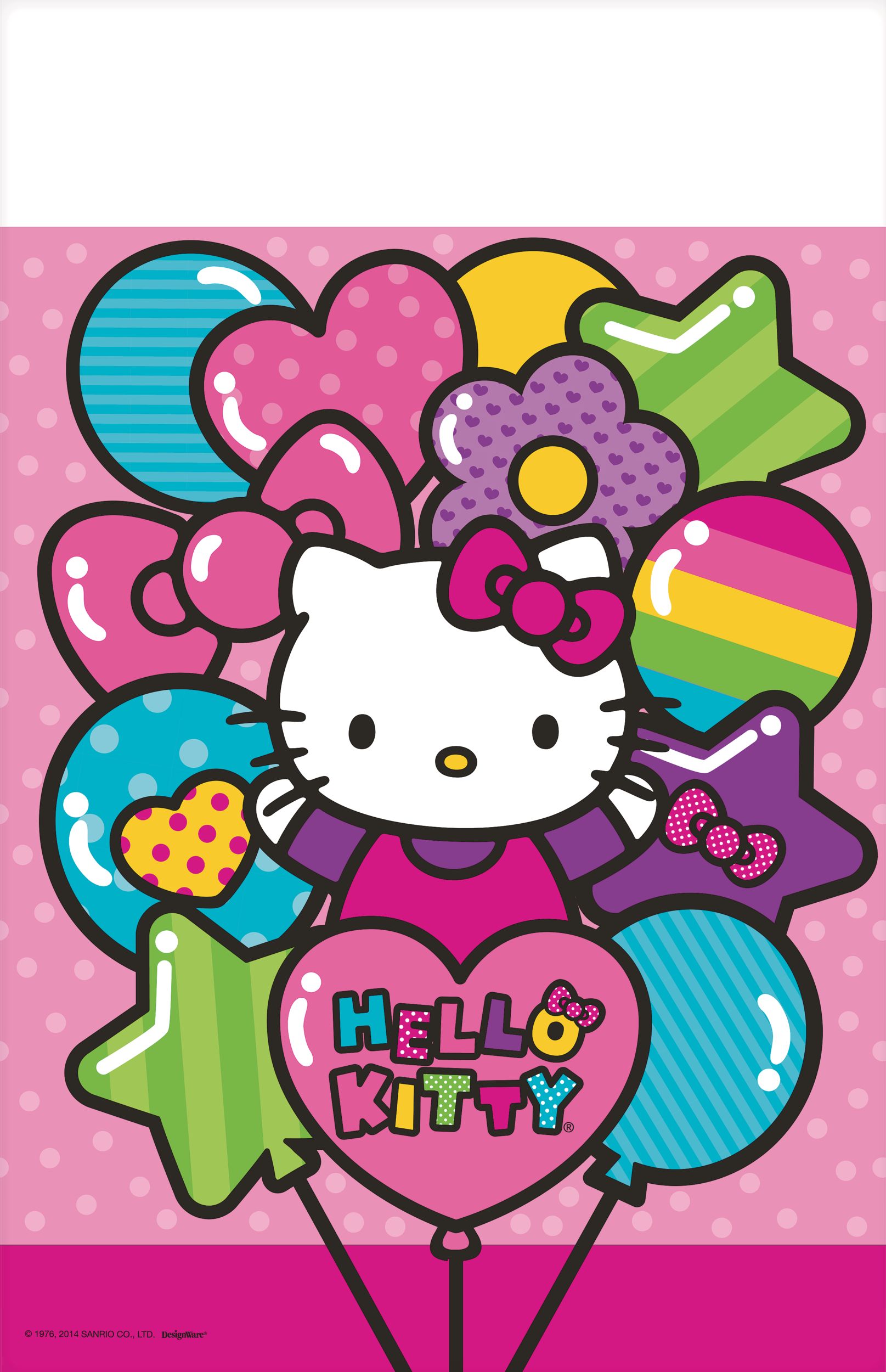 Rainbow Hello Kitty Birthday Party Plastic Table Cover, 54-in x 96-in CloseUp