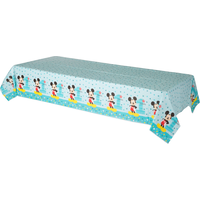 Disney Mickey Mouse Milestone 1st Birthday Plastic Table Cover,  54-in x 96-in Front_Angled_Right
