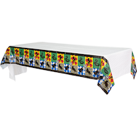 Harry Potter Rectangle Plastic Reusable Table Cover, Green/Yellow/Red/Blue, 54x96-in, for Birthday Party Front_Angled_Left