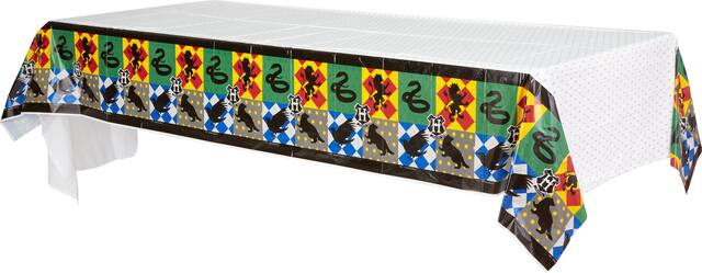 Nappe rectangulaire en plastique réutilisable Harry Potter, vert/jaune/rouge/bleu, 54 x 96 po, pour fête d'anniversaire Front_Angled_Left