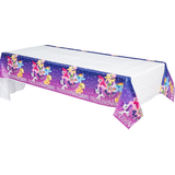 My Little Pony "Friendship Adventure" Rectangle Plastic Reusable Table Cover, Blue/Purple, 54x96-in, for Birthday Party Front_Angled_Left