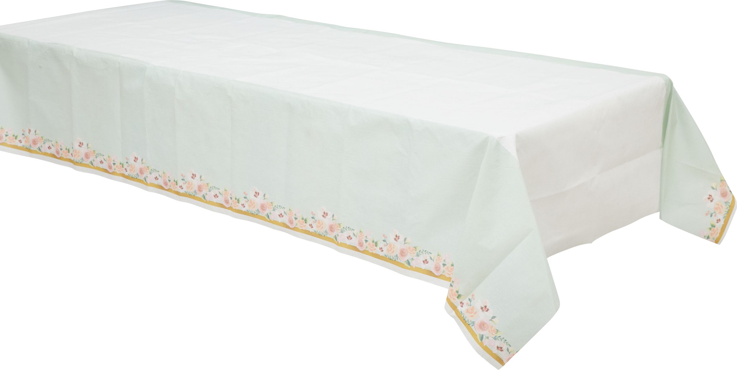 Nappe pour mariage, menthe florale Front_Angled_Left