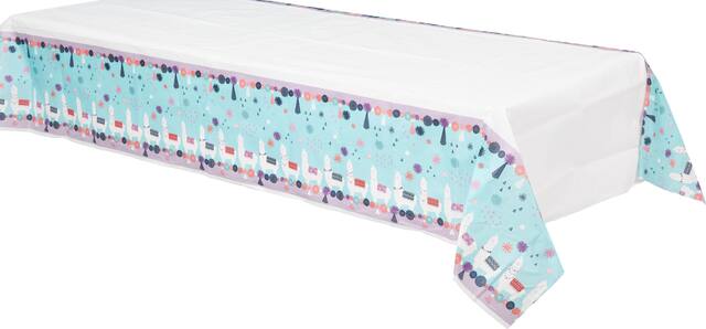 Llama Fun Birthday Party Paper Table Cover, 54-in x 96-in Front_Angled_Left
