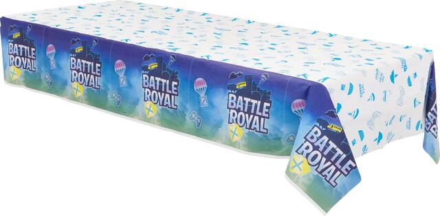 Battle Royal Birthday Party Paper Table Cover, 54" x 96" Front_Angled_Left