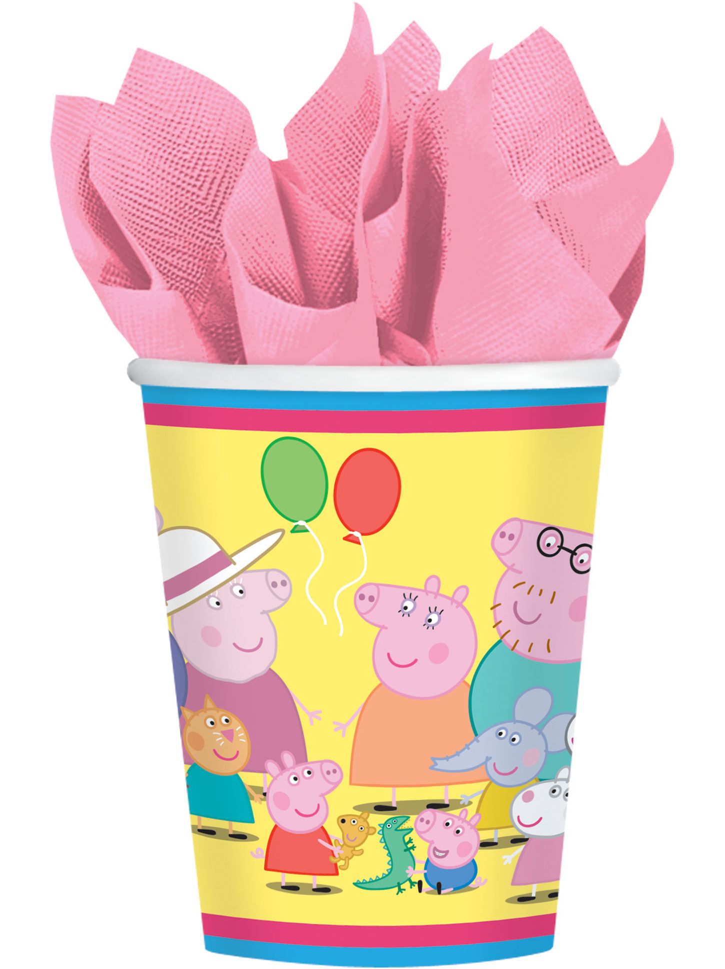 Nickelodeon Peppa Pig Paper Disposable Cups, Yellow, 9-oz, 8-pk, for Birthday Party Front_Flat