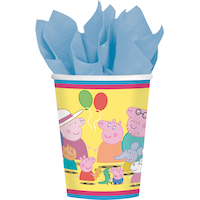 Nickelodeon Peppa Pig Paper Disposable Cups, Yellow, 9-oz, 8-pk, for Birthday Party Front_Flat
