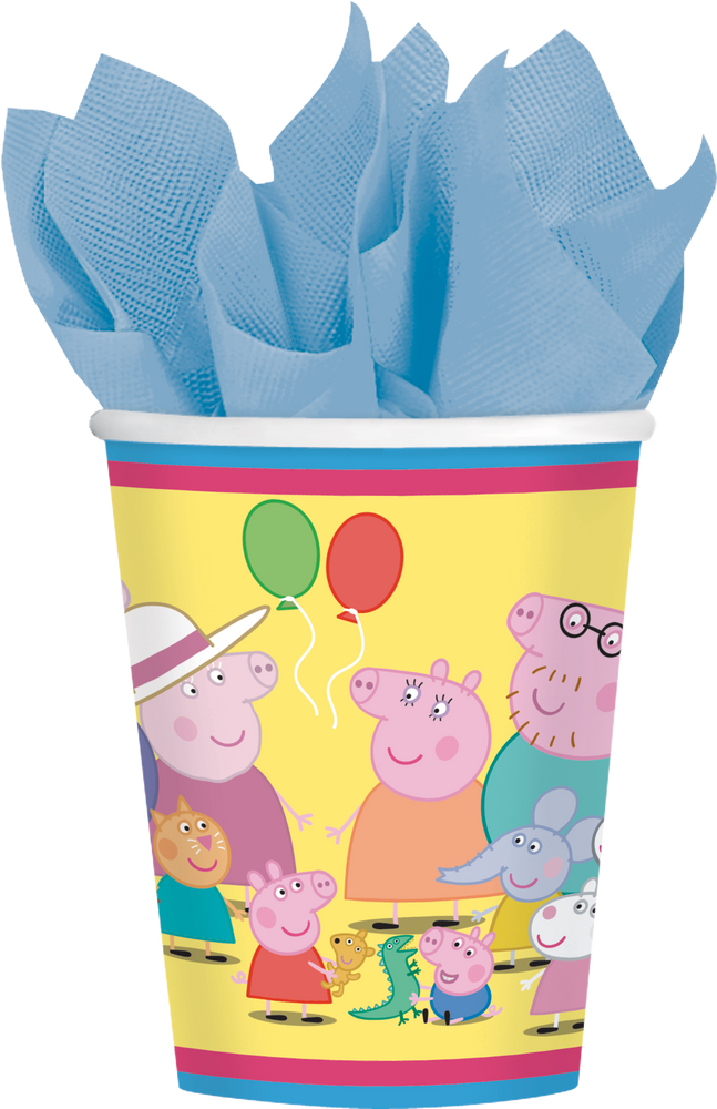 Nickelodeon Peppa Pig Paper Disposable Cups, Yellow, 9-oz, 8-pk, for ...
