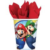 Nintendo Super Mario Bros Paper Disposable Cups, Red/Blue/Green, 9-oz, 8-pk, for Birthday Party Front_Flat
