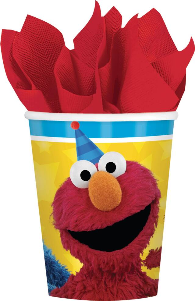 Gobelets de fête en papier Sesame Street, paq. 8 Front_Flat