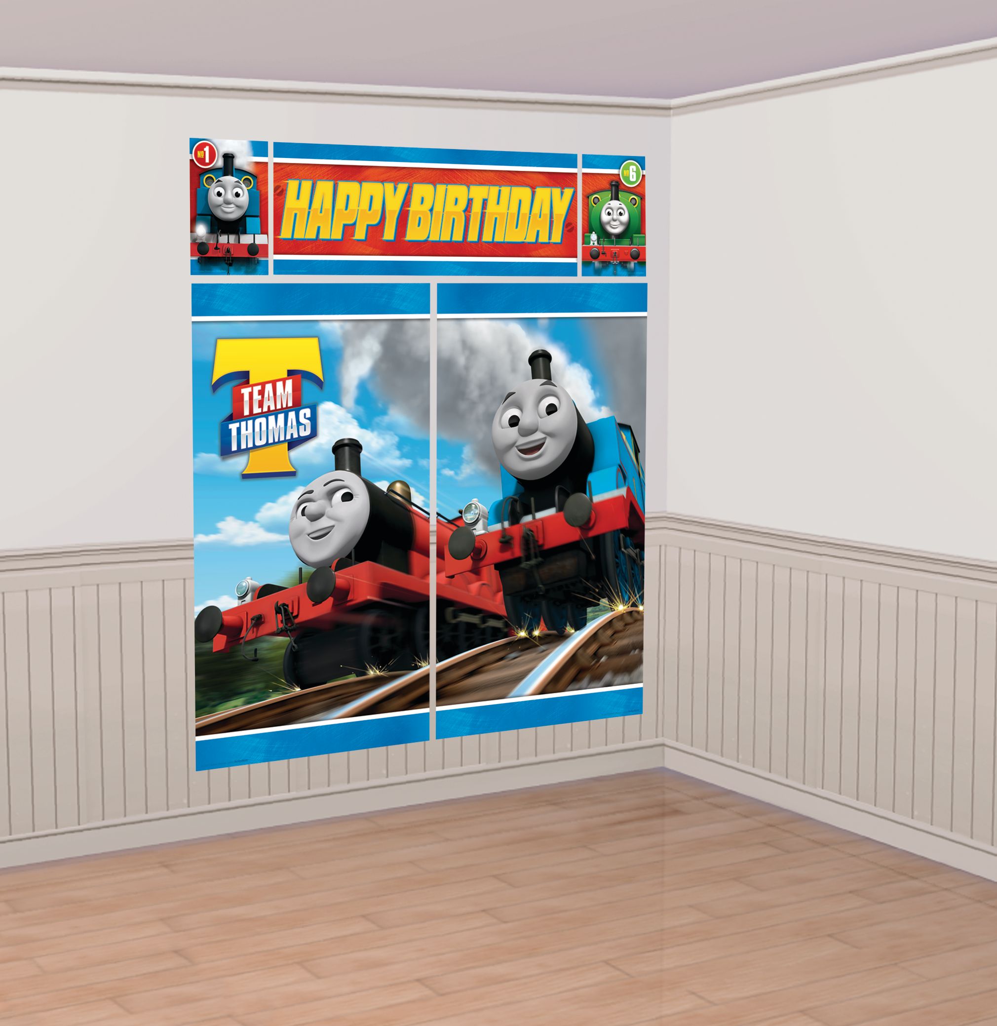 Thomas the Tank Engine Scene Setter Birthday Party Decoration, 5-pc Front_Angled_Right
